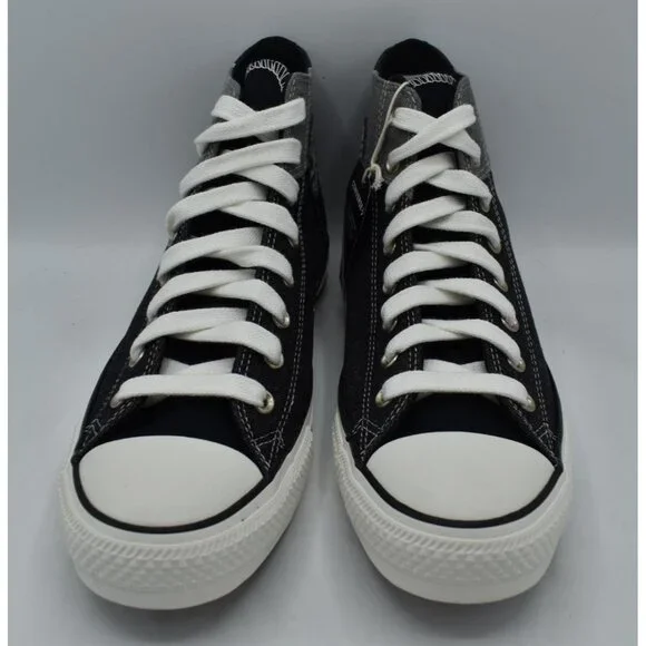 Converse Mens 13 Chuck Taylor All Star Black Grey Patchwork High Top Sneakers - Picture 2 of 9